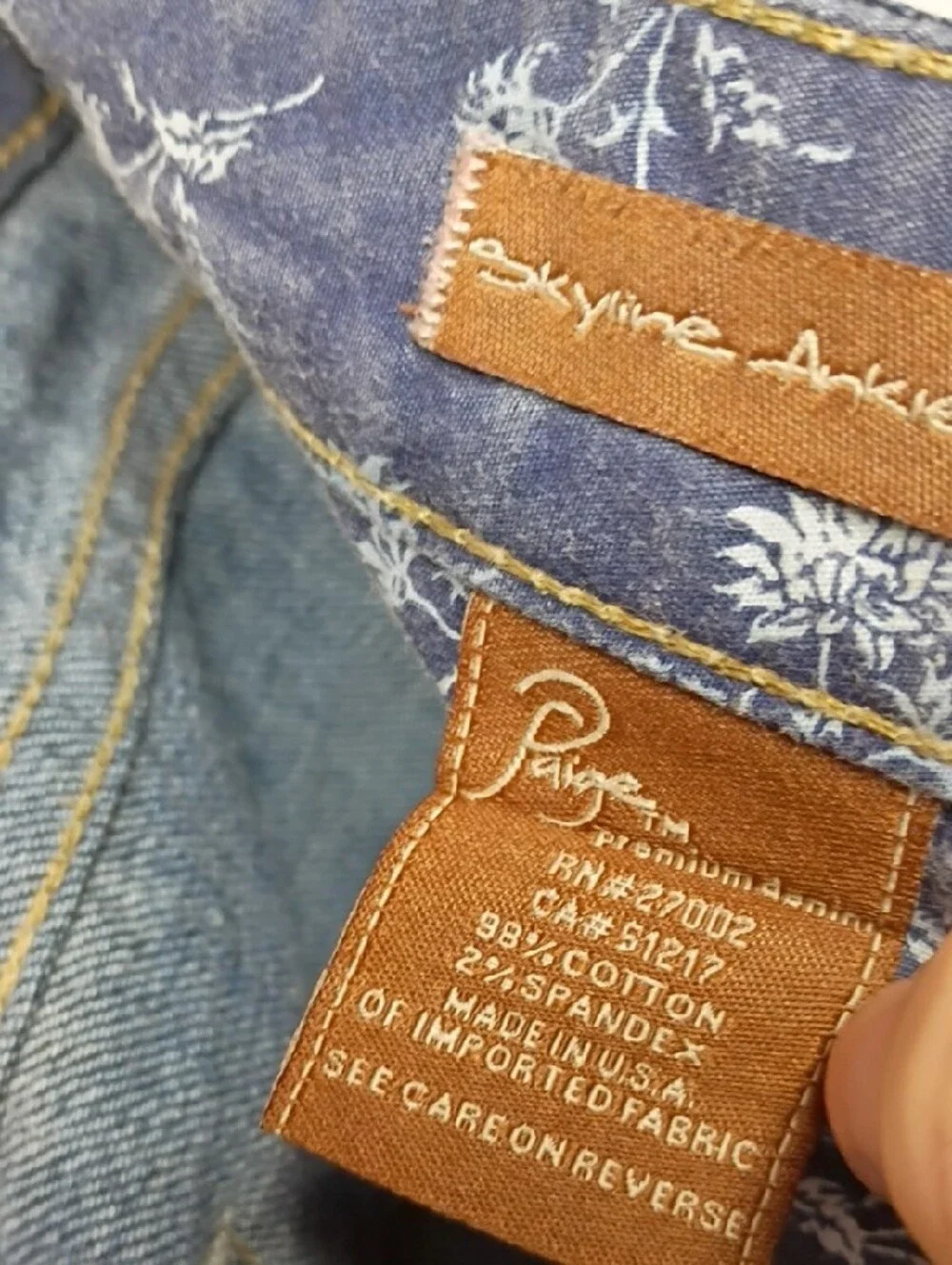 PAIGE Skyline Ankle Peg Jeans with Distressed Details